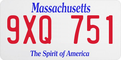 MA license plate 9XQ751