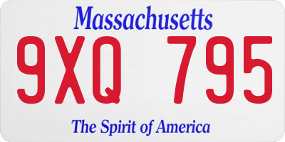 MA license plate 9XQ795