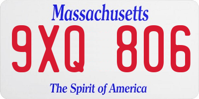 MA license plate 9XQ806