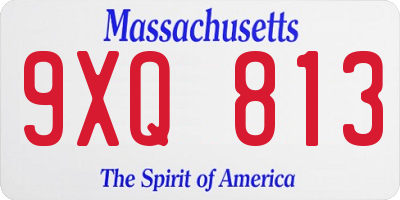 MA license plate 9XQ813