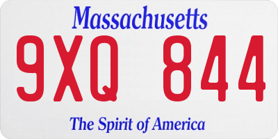 MA license plate 9XQ844