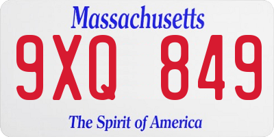 MA license plate 9XQ849