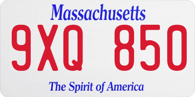 MA license plate 9XQ850