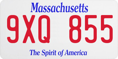 MA license plate 9XQ855