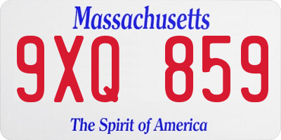 MA license plate 9XQ859