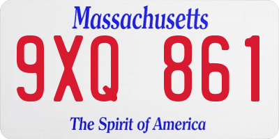 MA license plate 9XQ861
