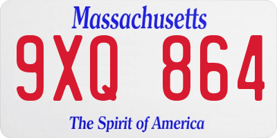 MA license plate 9XQ864