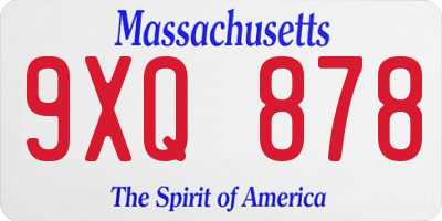 MA license plate 9XQ878