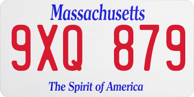 MA license plate 9XQ879