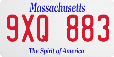 MA license plate 9XQ883