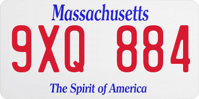 MA license plate 9XQ884