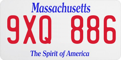 MA license plate 9XQ886