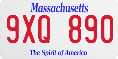 MA license plate 9XQ890