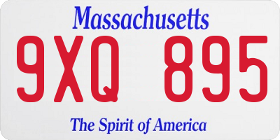 MA license plate 9XQ895