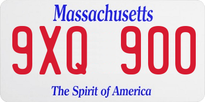 MA license plate 9XQ900