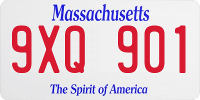 MA license plate 9XQ901