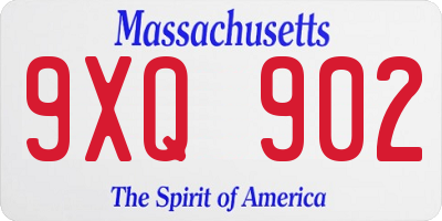 MA license plate 9XQ902