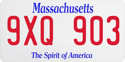 MA license plate 9XQ903