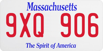 MA license plate 9XQ906