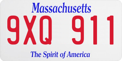 MA license plate 9XQ911