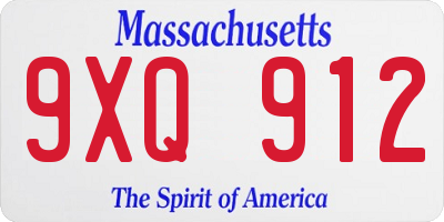 MA license plate 9XQ912