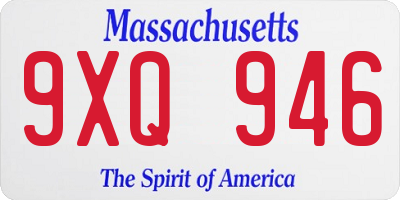 MA license plate 9XQ946