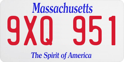 MA license plate 9XQ951