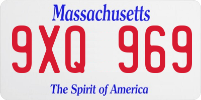 MA license plate 9XQ969