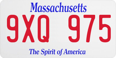 MA license plate 9XQ975