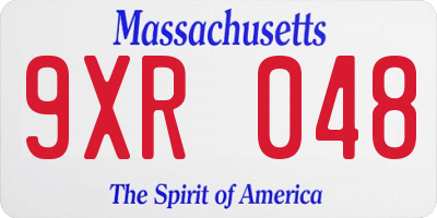 MA license plate 9XR048