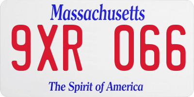 MA license plate 9XR066