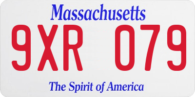 MA license plate 9XR079