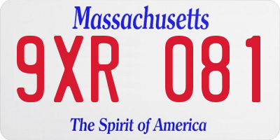 MA license plate 9XR081