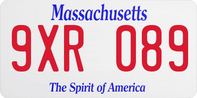 MA license plate 9XR089