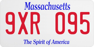 MA license plate 9XR095