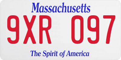 MA license plate 9XR097