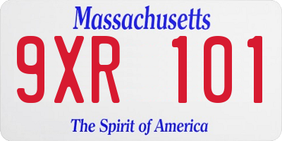 MA license plate 9XR101