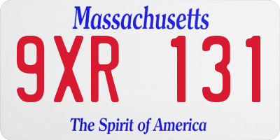 MA license plate 9XR131