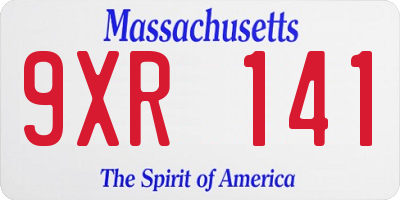 MA license plate 9XR141