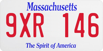 MA license plate 9XR146