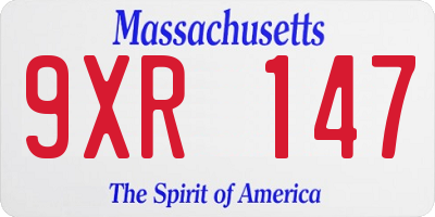 MA license plate 9XR147