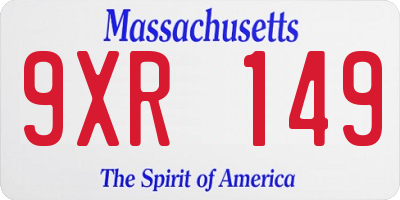 MA license plate 9XR149