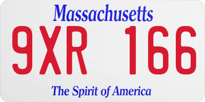 MA license plate 9XR166