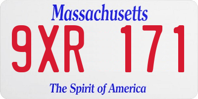 MA license plate 9XR171