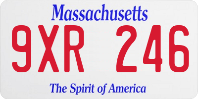 MA license plate 9XR246