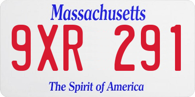 MA license plate 9XR291