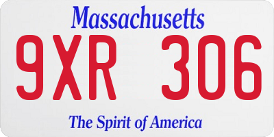 MA license plate 9XR306