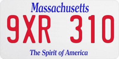 MA license plate 9XR310