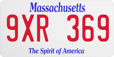 MA license plate 9XR369