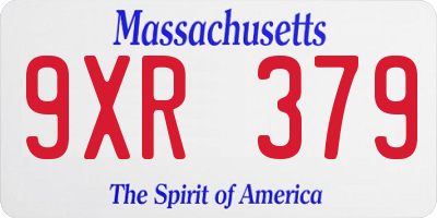MA license plate 9XR379